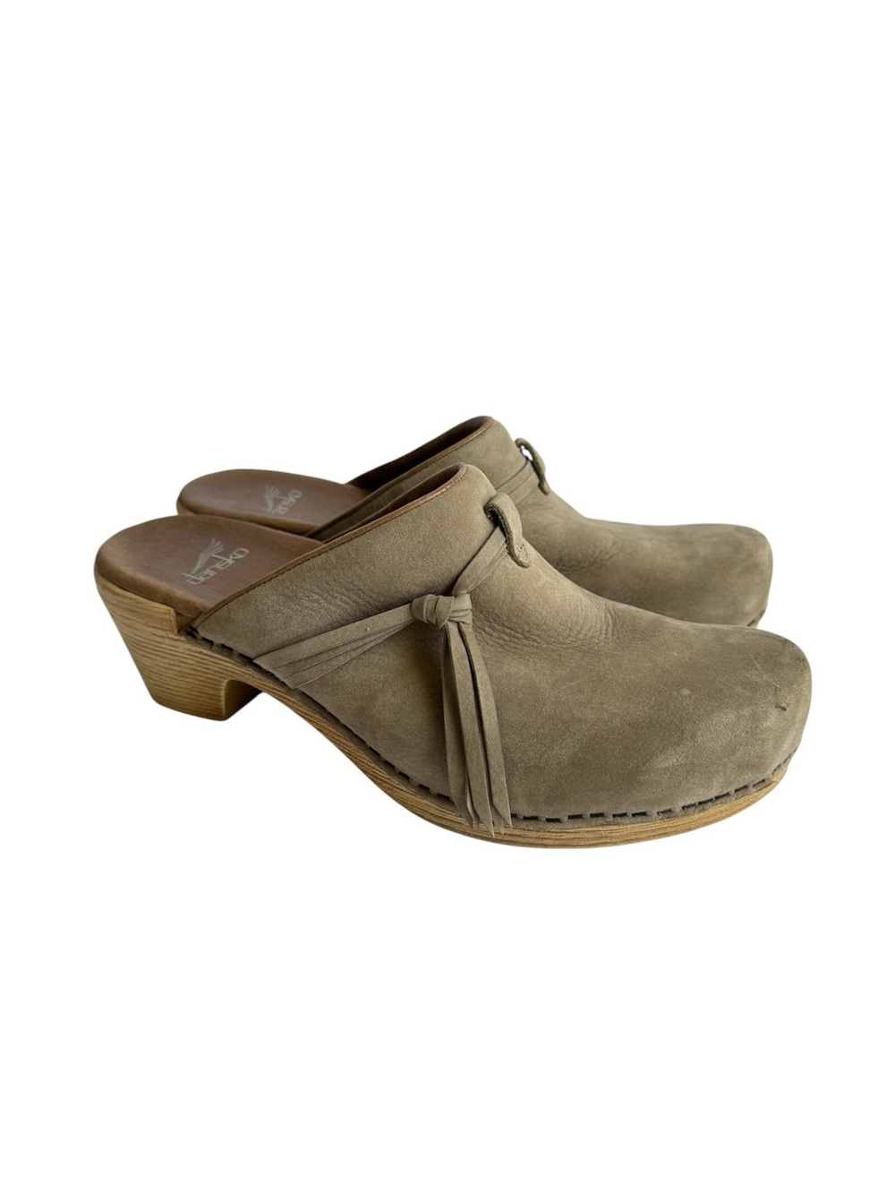 Dansko Miriam Clogs Tan Suede Slip On Mules Comfort Shoes Womens 39